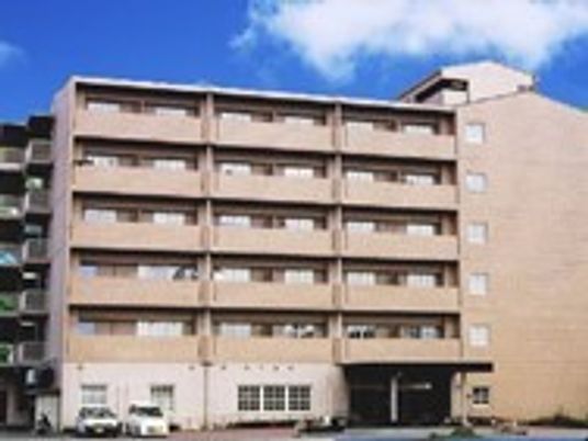 鉄骨造のマンション風の建物の写真。大きめの建物の様子