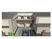 中央に広い駐車場があり、渡り廊下でつながっている茶色い外壁の2階建て建築物