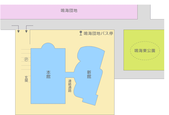 バス停近くの施設地図