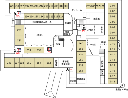 施設内のフロア案内図