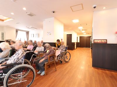 共有スペースで憩う様子