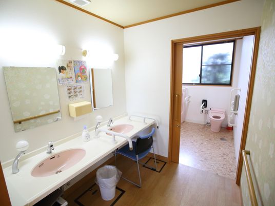 手すり付き清潔なトイレ