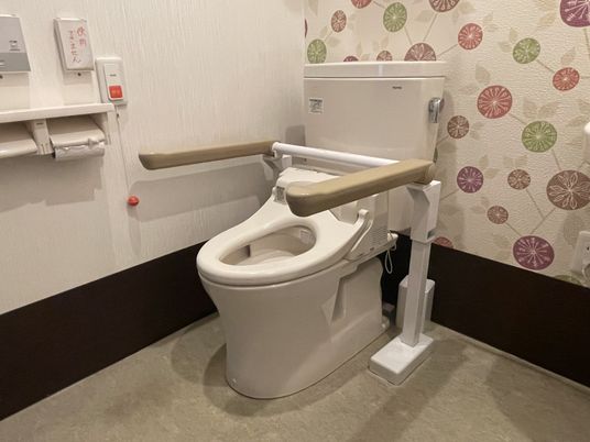 手すり付きのトイレ