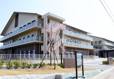 桜の咲く外観