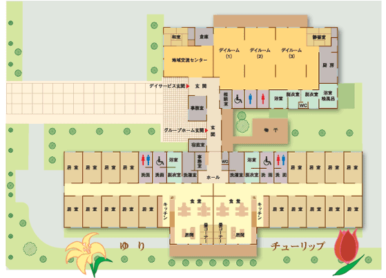 平面図のチューリップ