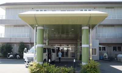 緑色の入口の外観