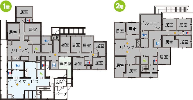 居室と廊下の見取り図