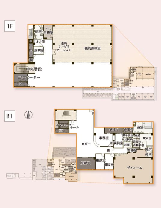 施設のフロア計画図
