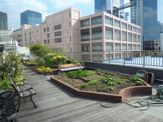 都市型施設の屋上庭園