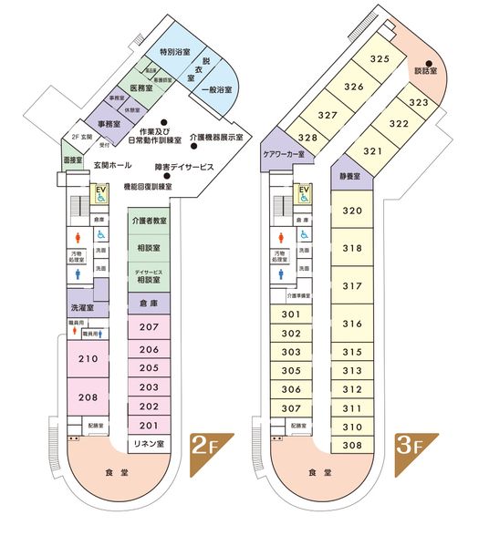 案内図のフロアマップ