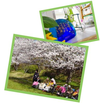 桜の木の下の外観