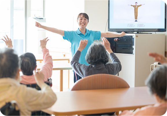 体操指導のリビング