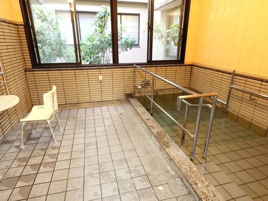 浴室の入り口と手すり