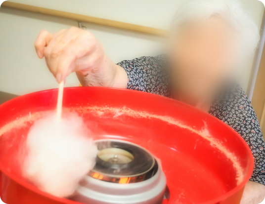 綿あめ作りの様子