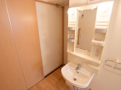 洗面台付き居室の一角