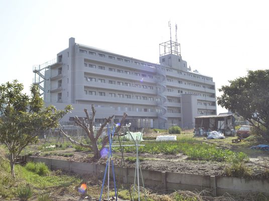 大きな建物と庭