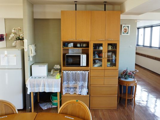 共用スペースの温もりある一角