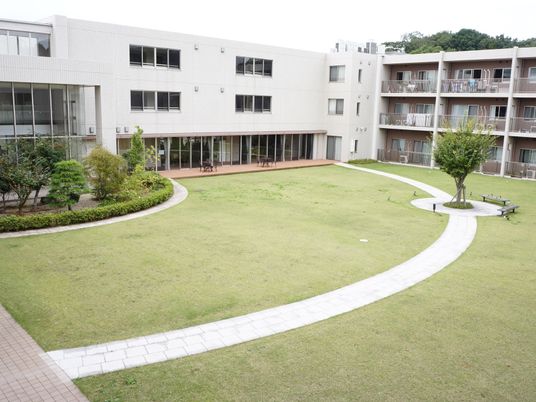 広々とした緑豊かな中庭