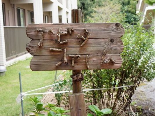 木製の素朴な看板