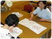 作業に取り組む居室