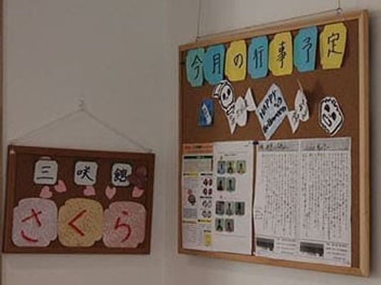 掲示物の壁