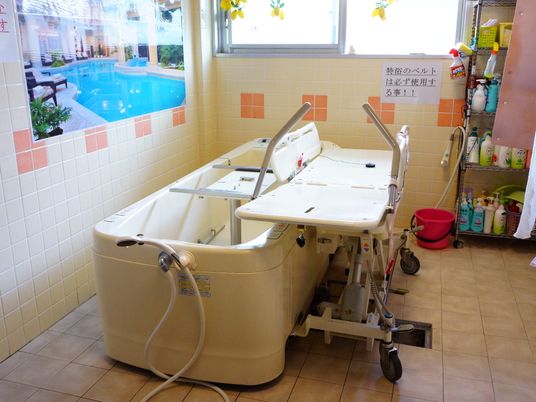ケア用浴槽と清掃用品