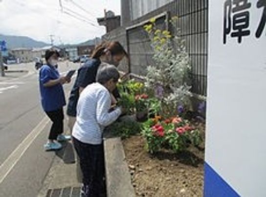 カラフルな花壇 施設外観