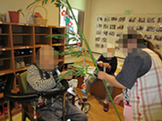折り紙細工の作業室