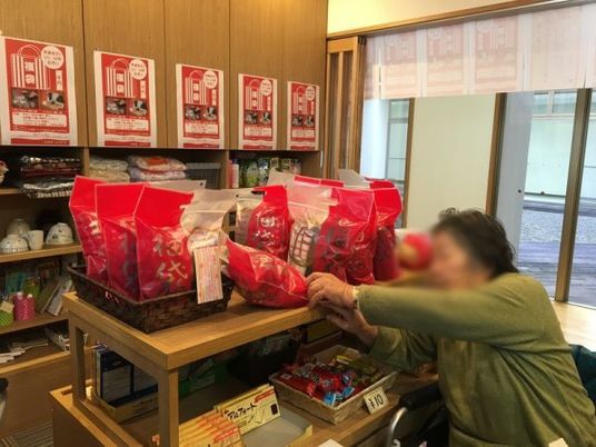 商品棚と人