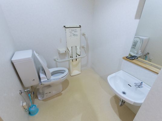 手すり付きのトイレ空間