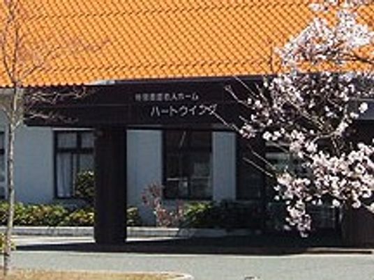 桜が咲く建物の外観