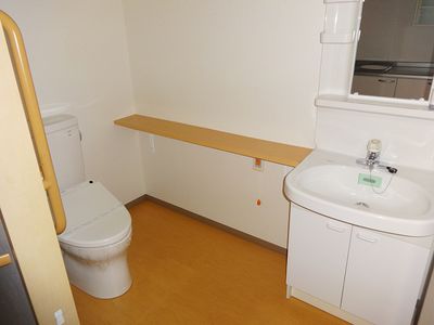 シンプルな洗面とトイレ