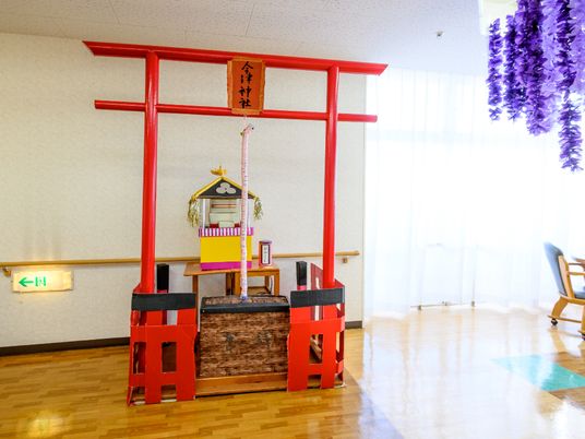 和風のディスプレイ施設内