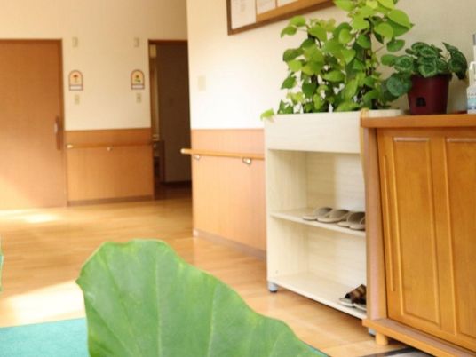 植物が置かれた廊下