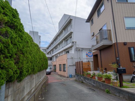 外観の建物と植物