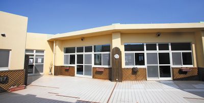 中庭で過ごす憩いの場