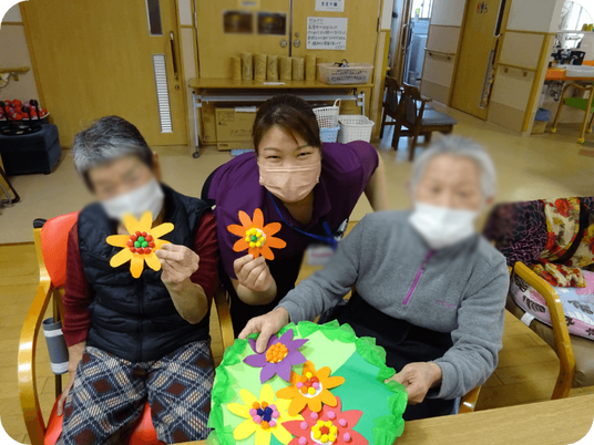 工作活動を楽しむ様子