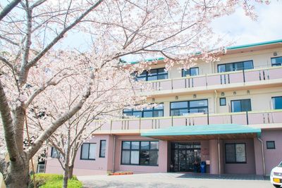桜の咲く外観