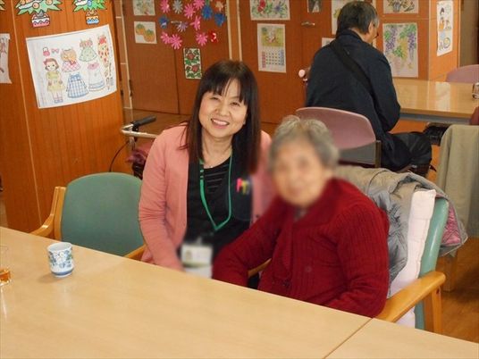 笑顔の交流が見られるスペース