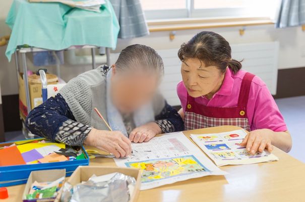 作業中のテーブル