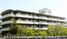 緑に囲まれた建物の外観