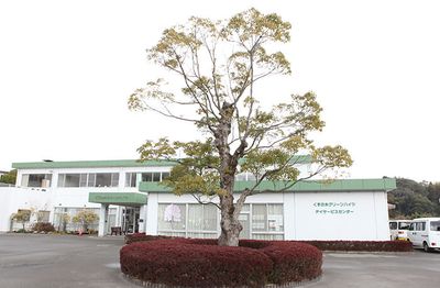 大きな木が特徴的な外観