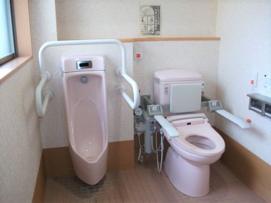 手すり付き清潔なトイレ