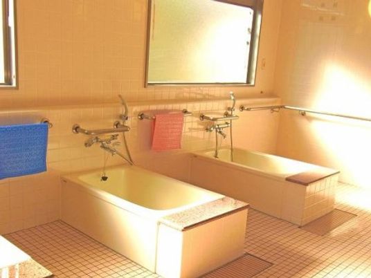 手すり付きの浴槽