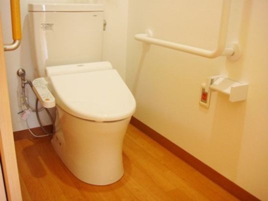 手すり付き清潔なトイレ