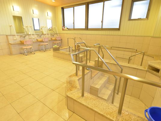 浴室の手すりと洗面所