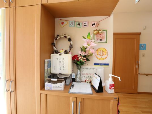エントランスの受付コーナー