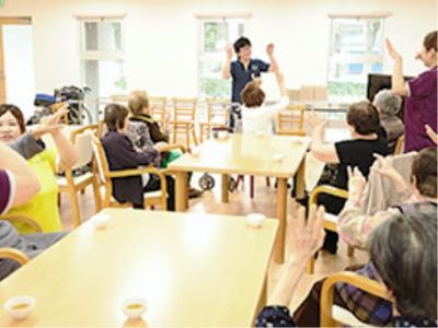 レクリエーションが行われる食堂