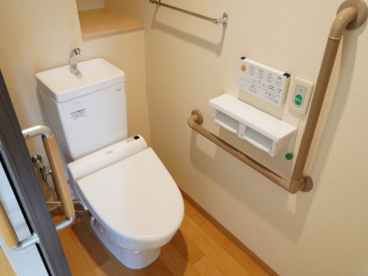 優しい色合いのトイレ