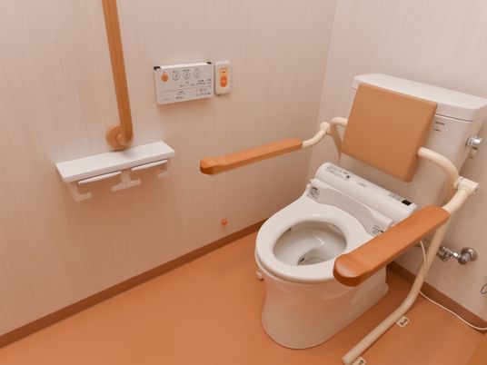 バリアフリー設計のトイレ
